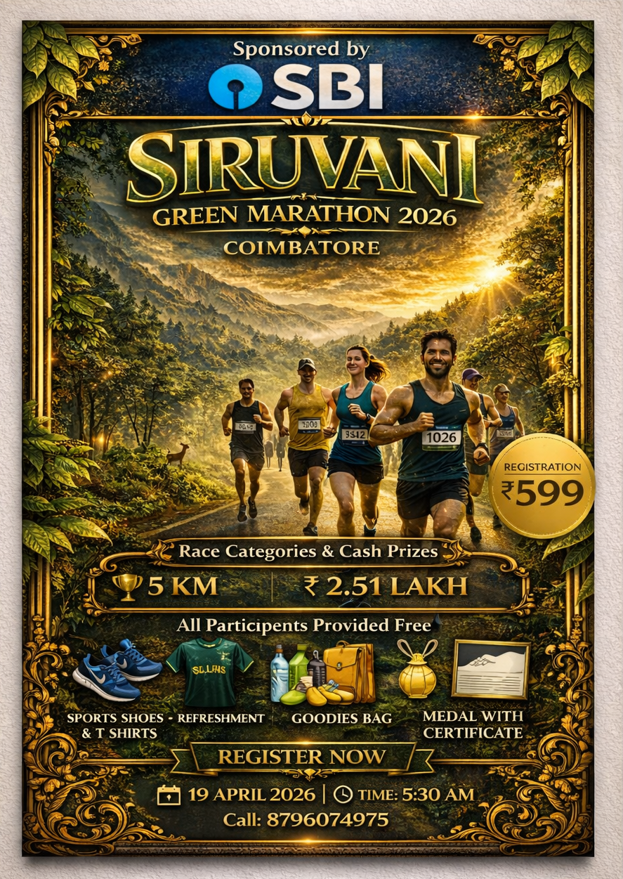 Siruvani Green Marathon 5KM RUN